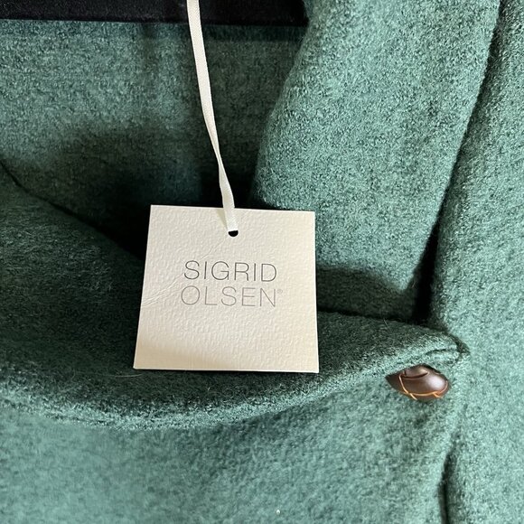 Sigrid Olsen Womens XL Cardigan Sweater Green Button NWT Wool Blend Boho - Picture 6 of 10